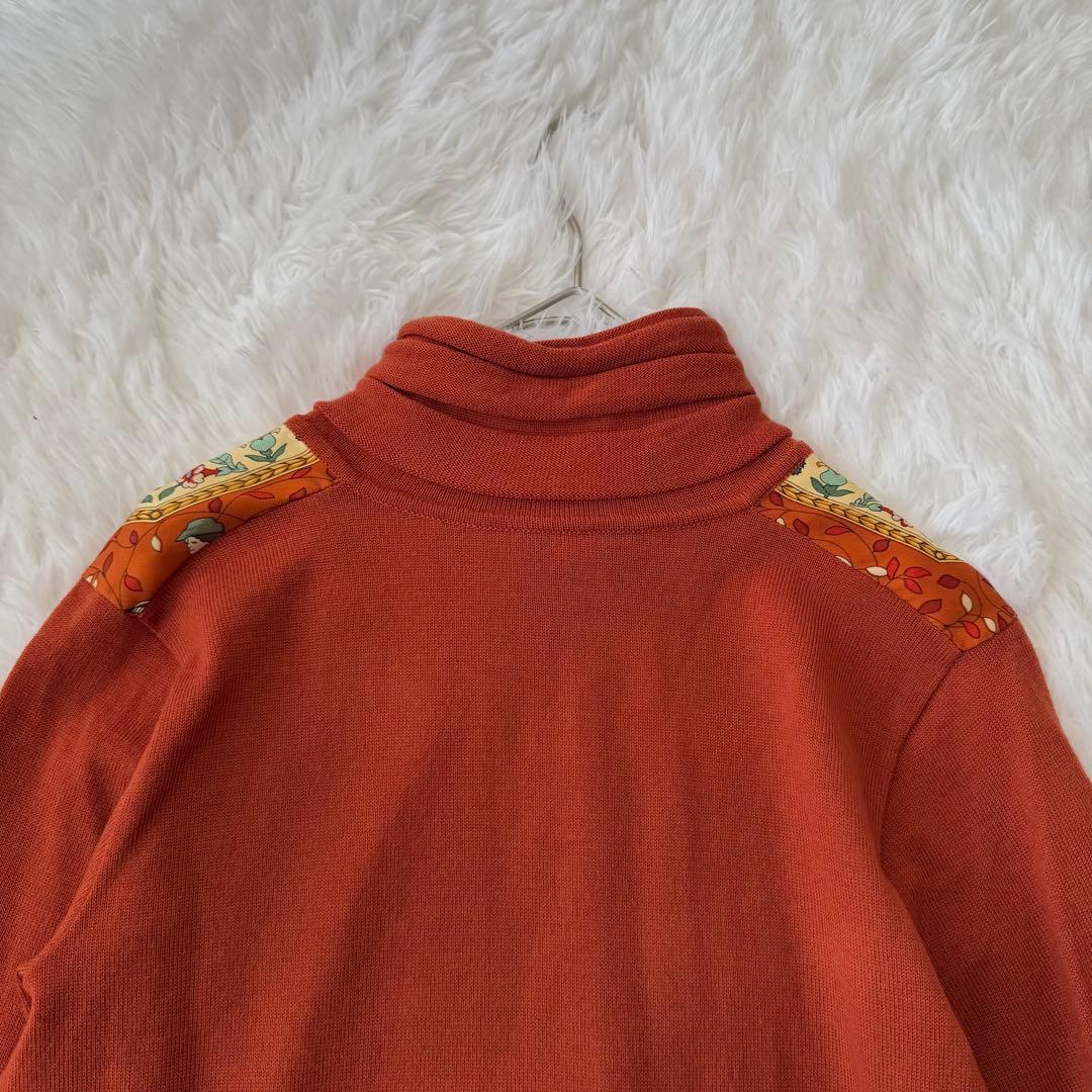 ETRO ミラノ　スカーフ柄　ウールトップス　シルク　長袖　重ね襟