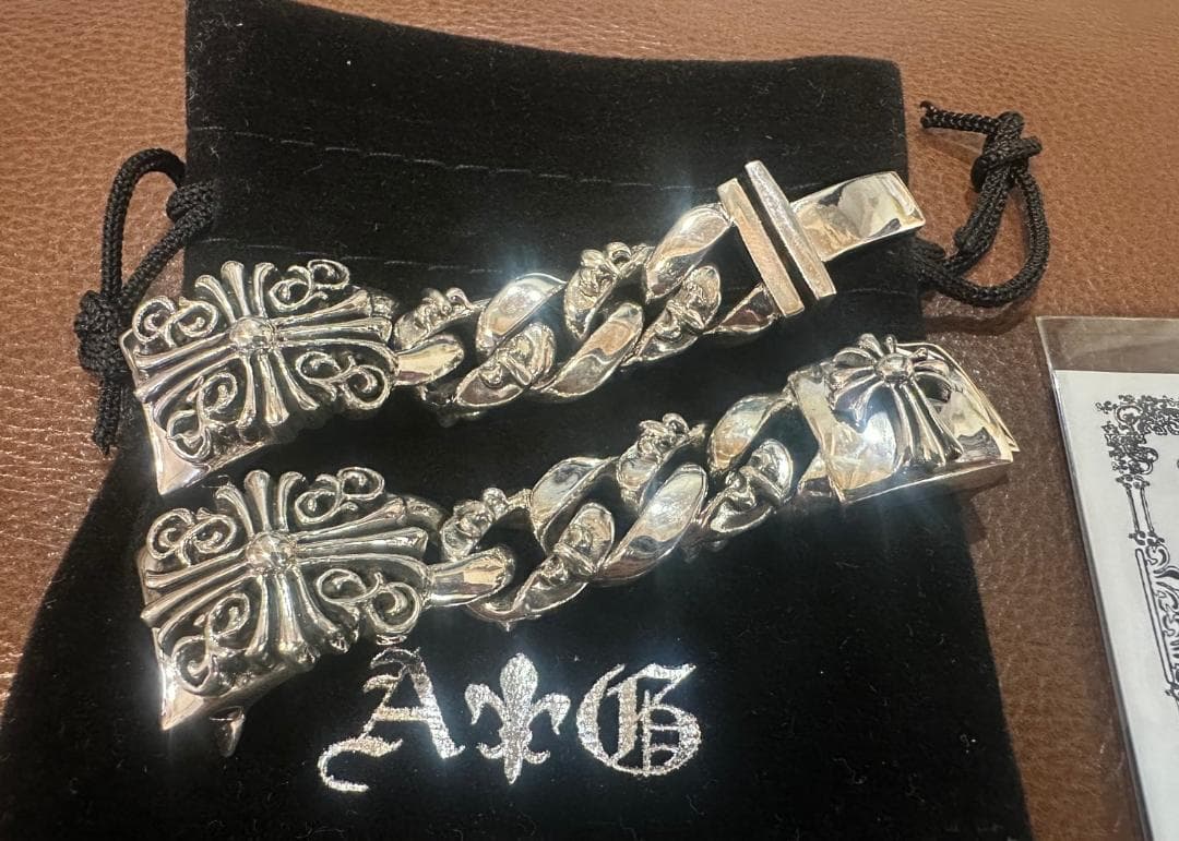 A&G ウォッチ ブレス　（ベルト）オーナメント クロス　シルバー 送料無料