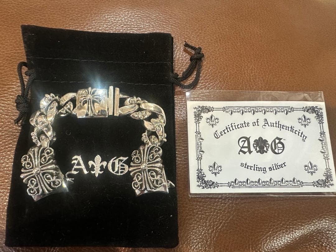 A&G ウォッチ ブレス　（ベルト）オーナメント クロス　シルバー 送料無料