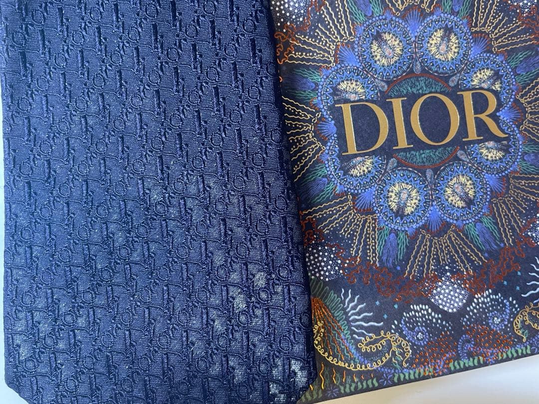 【極美品】ChristianDior ネイビー　ネクタイロゴパターン　成人式向け