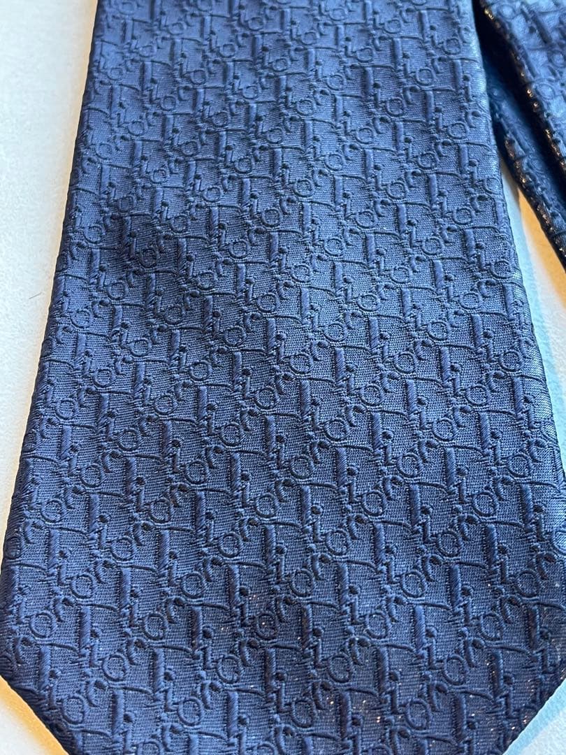【極美品】ChristianDior ネイビー　ネクタイロゴパターン　成人式向け