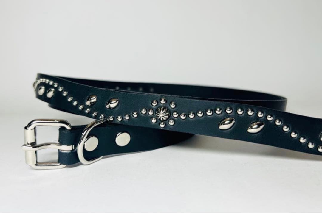 【新品未使用】スタッズナローベルト18mm幅 ダブルリーフhtcナロー好き