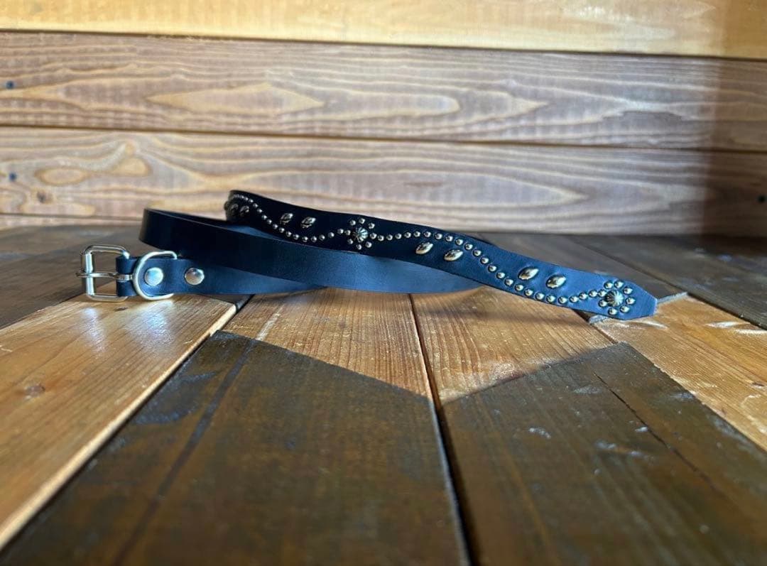 【新品未使用】スタッズナローベルト18mm幅 ダブルリーフhtcナロー好き