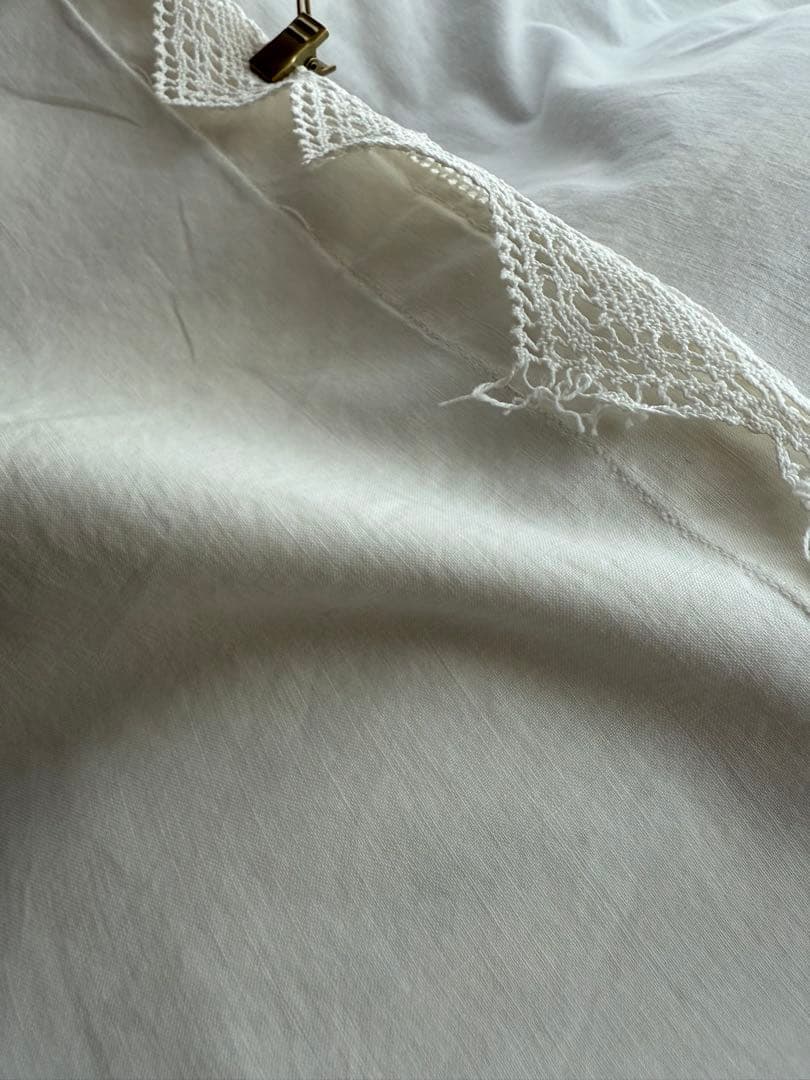 ご相談中ஐ⋆*フランスアンティークモノグラム入り・ナチュラルリネンカーテン