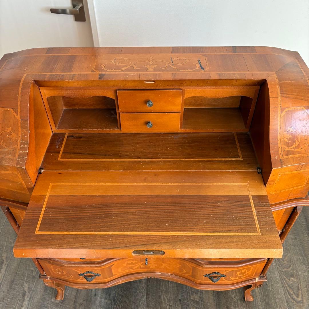 ヴィンテージ　イタリア製　ライティングビューロー　チェスト