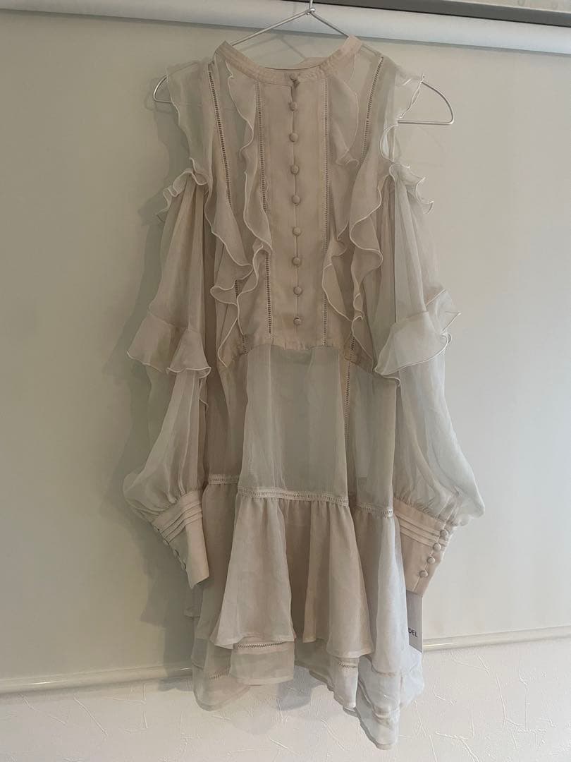 【完売品】【新品タグ付】snidel プリントフリルシフォンミニワンピース 1