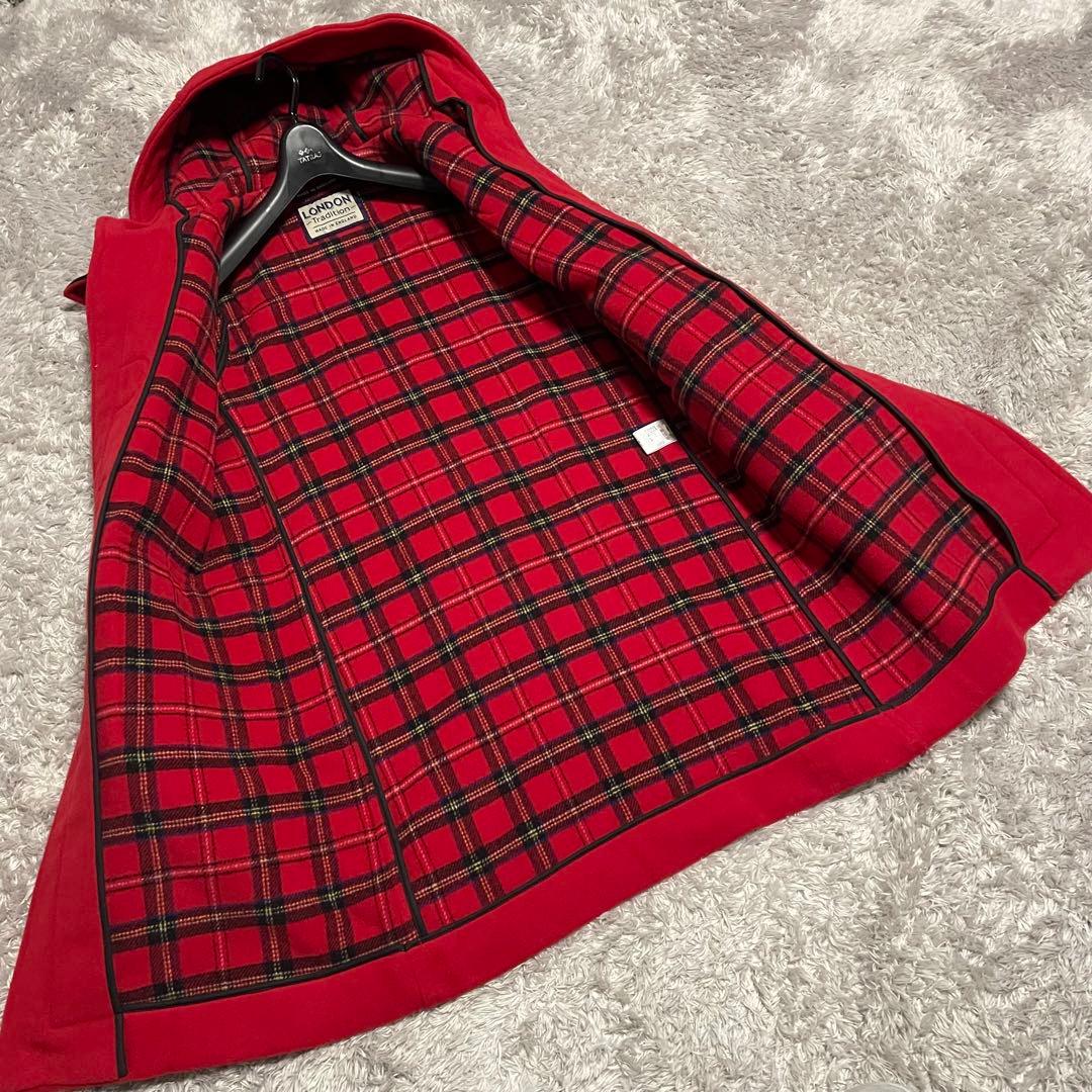 極美品　ロンドントラディション ダッフルコート 赤　サイズ38