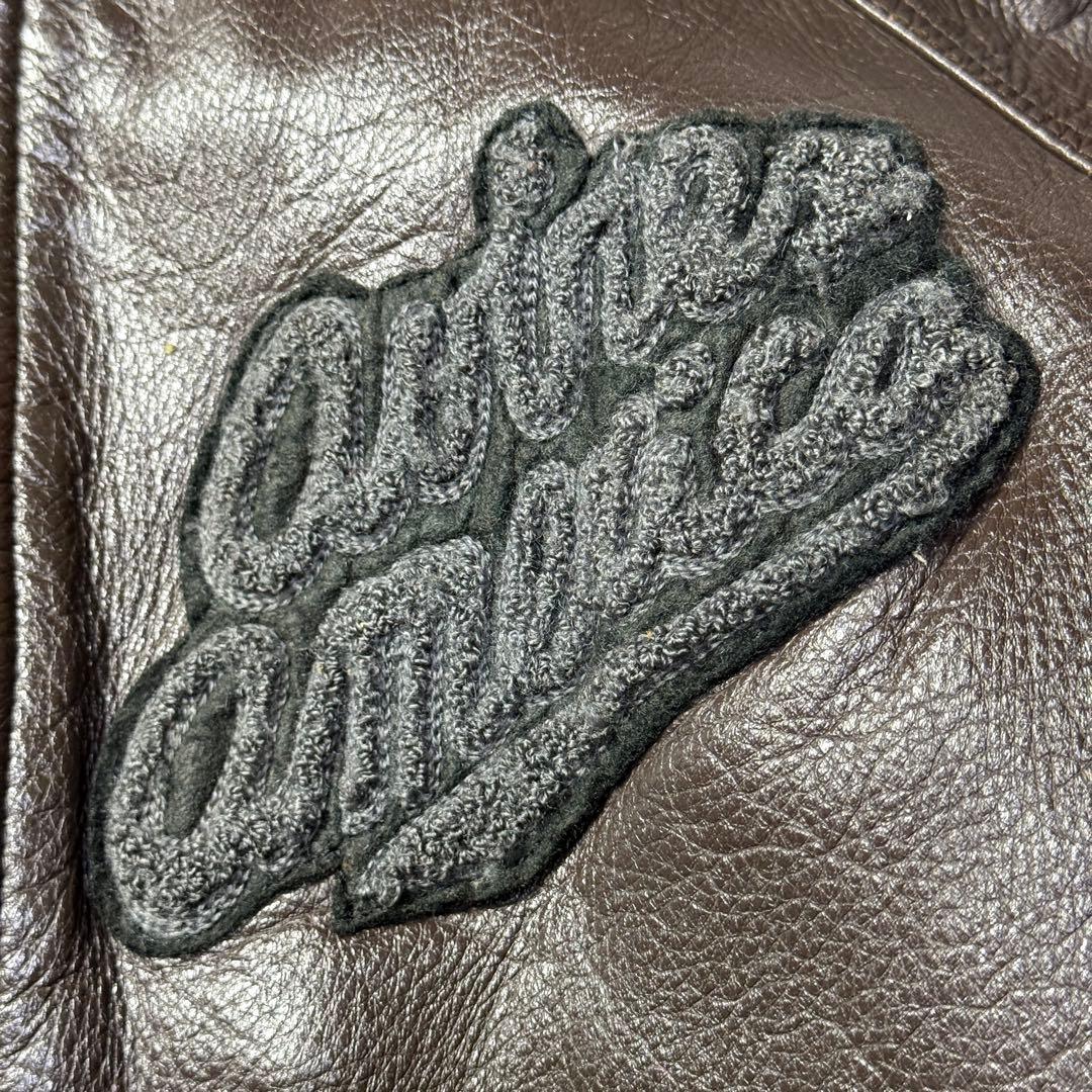 90s✨AVIREX アーチロゴ バーシティ オールレザージャケット M 短丈