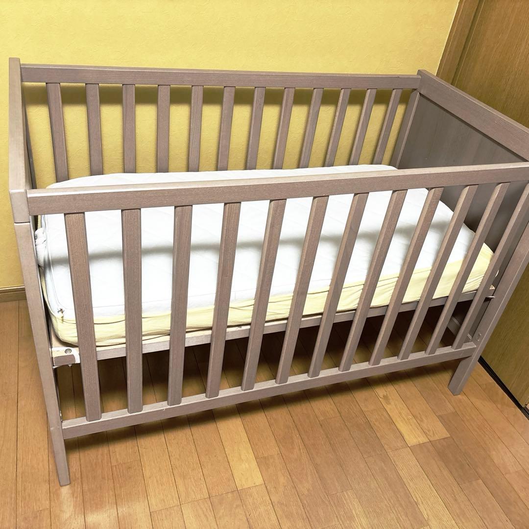 【IKEA】ベビーベッド＆マットレス スンドヴィーク vyssa 引き取り可能