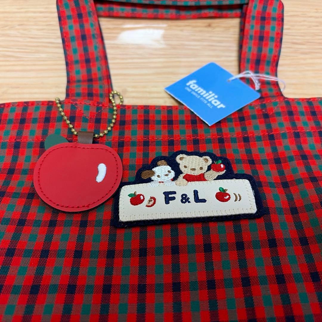 新品♡familiar ファミリアチェックトートバック