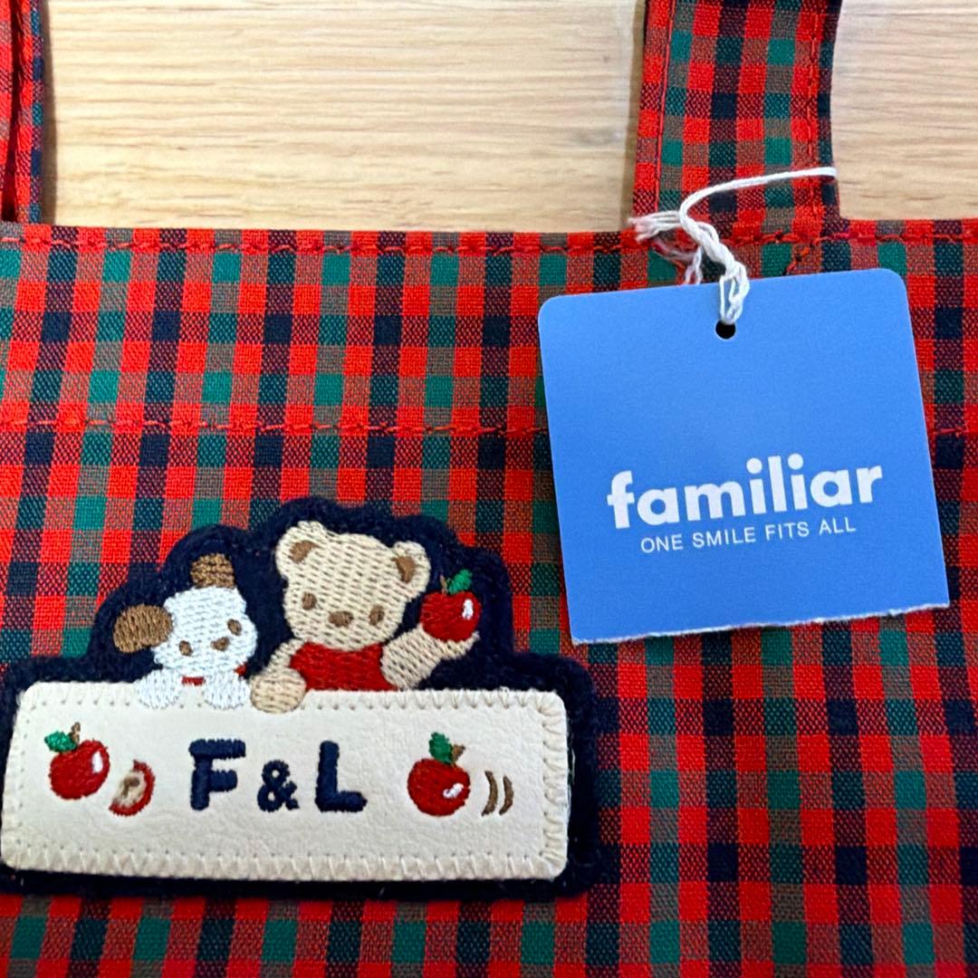 新品♡familiar ファミリアチェックトートバック