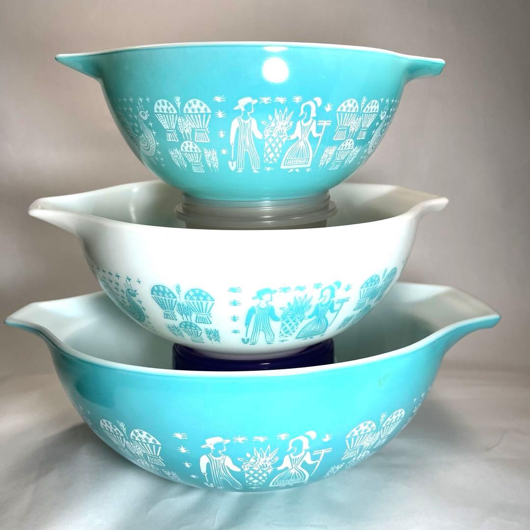 オールドパイレックス　アーミッシュ　ミキシングボウル　3点セット　美品