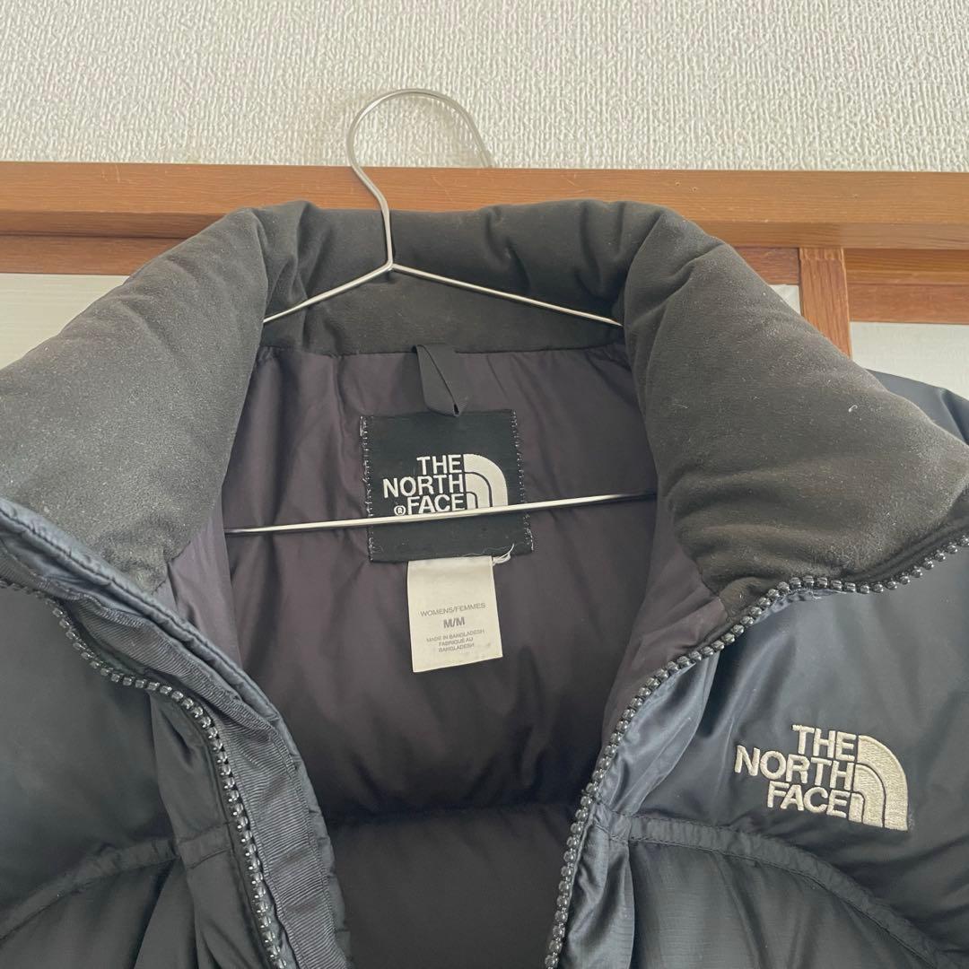 ザノースフェイス ヌプシダウンジャケット 刺繍ロゴ ブラック