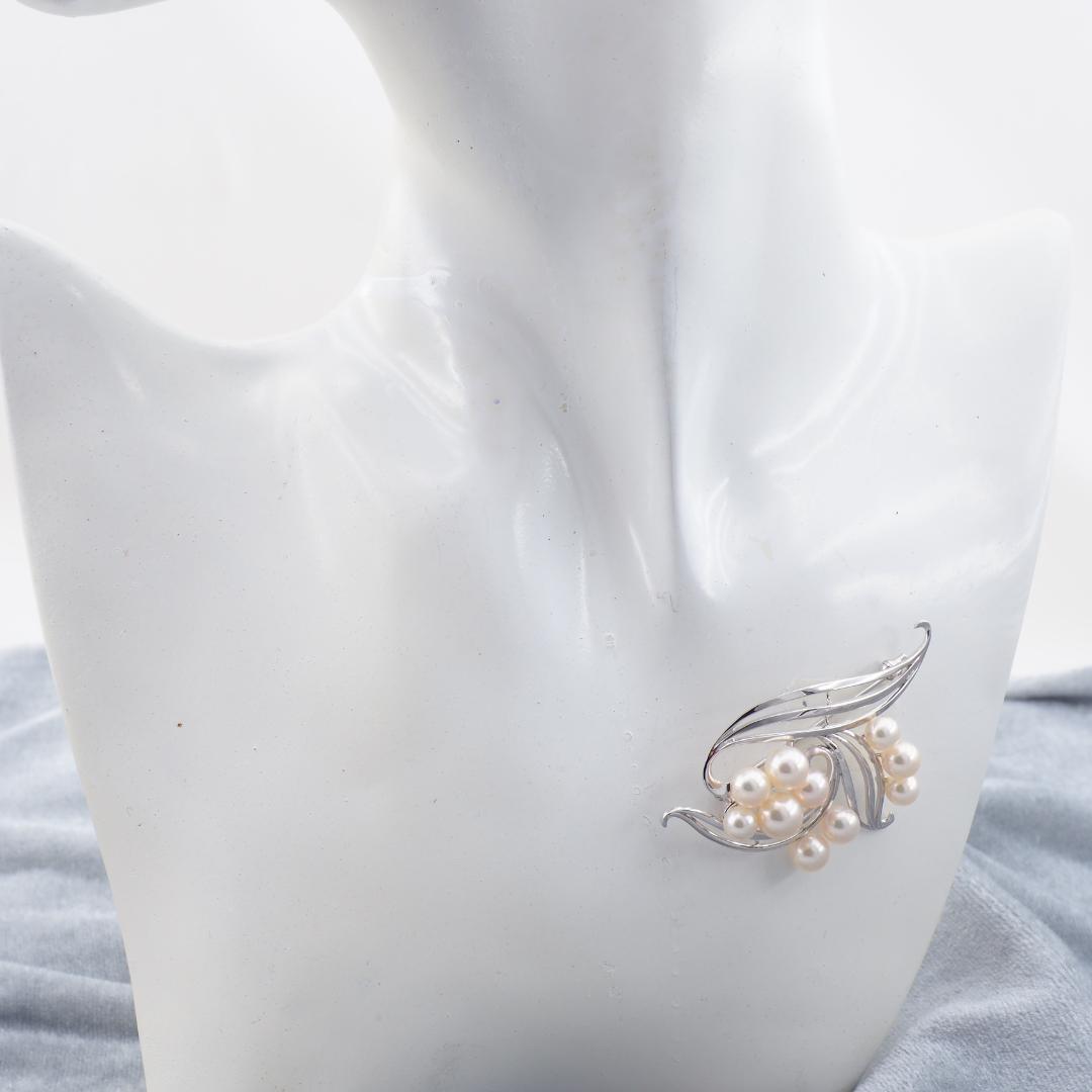 ミキモト ブローチ アコヤ真珠 パール 5.5-7.5mm シルバー
