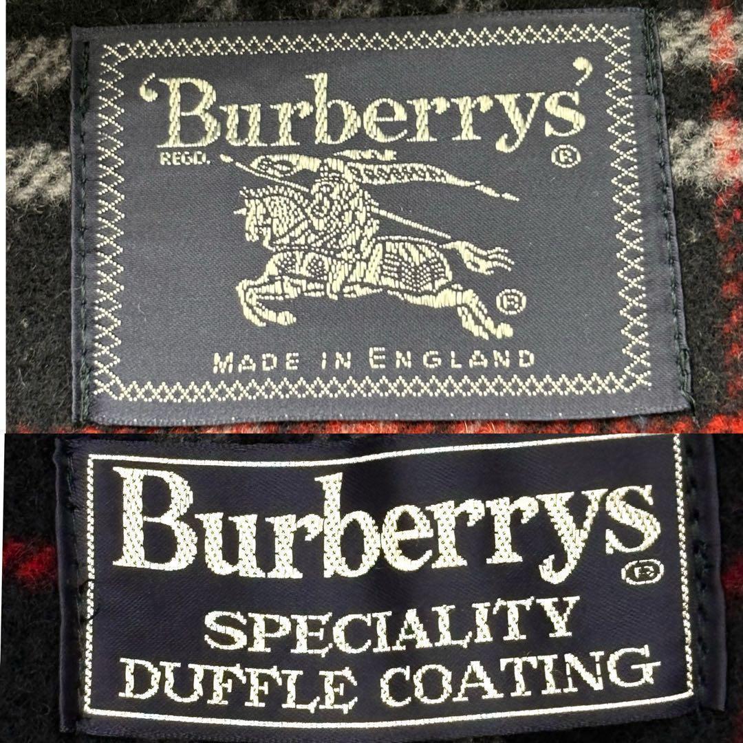 美品　バーバリーズ　ダッフルコート　ウール　ネイビー　ノバチェック　L〜XL相当