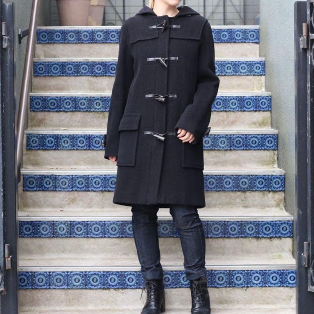 美品　バーバリーズ　ダッフルコート　ウール　ネイビー　ノバチェック　L〜XL相当