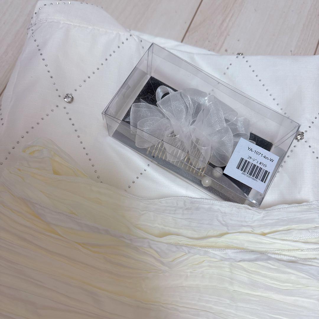 sugar 浴衣　アーガイルビジュー浴衣 リボンパールコサージュ 付き