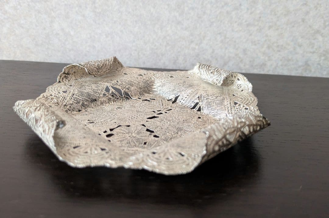 銀製レーストレイ　小物入れ　スターリングシルバー