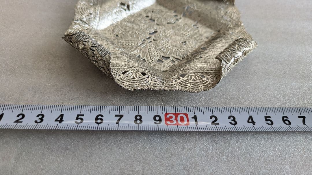 銀製レーストレイ　小物入れ　スターリングシルバー