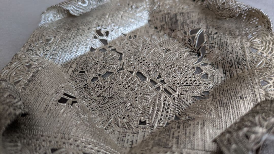 銀製レーストレイ　小物入れ　スターリングシルバー