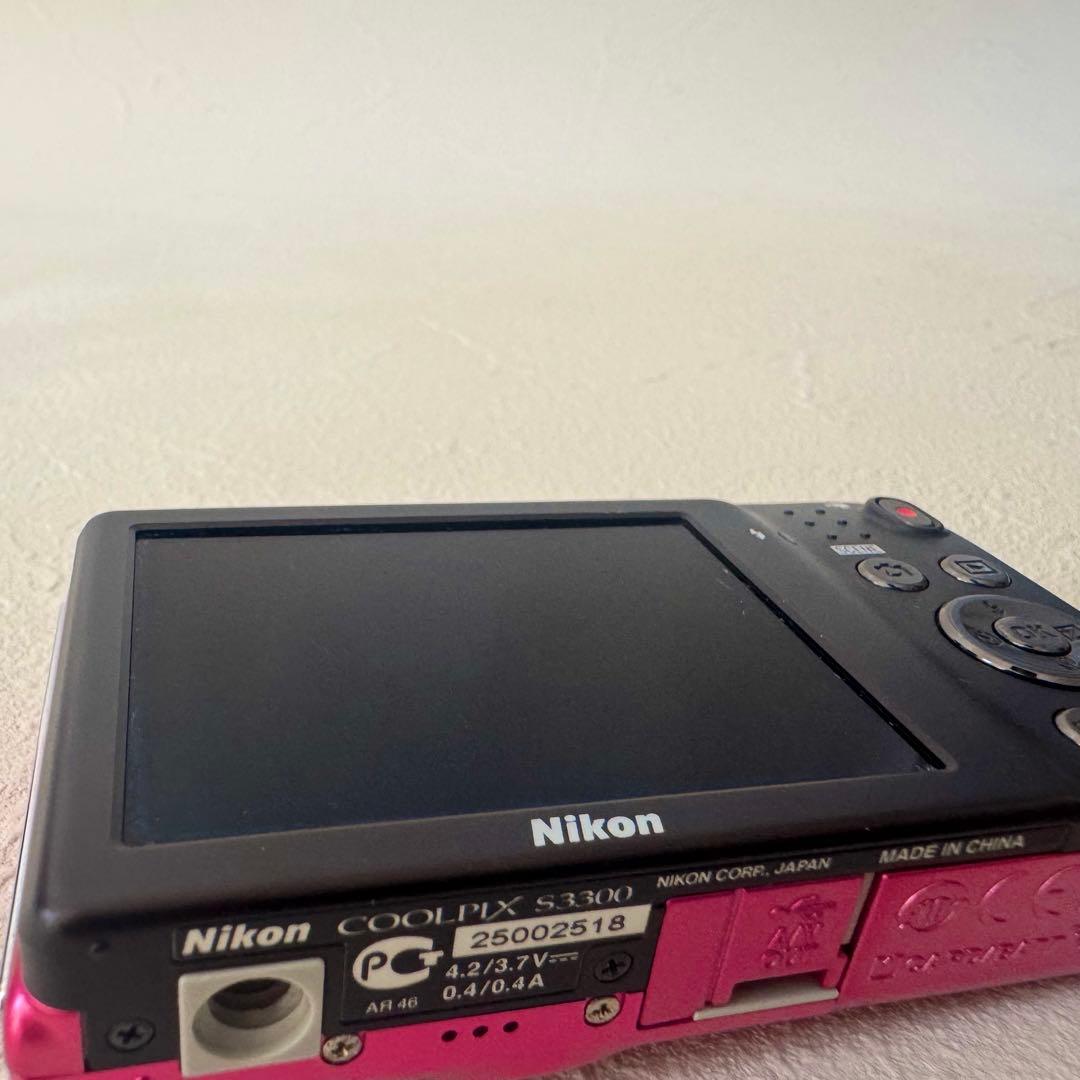Nikon COOLPIX S3300 ピンク デジカメ バッテリー、SD付属