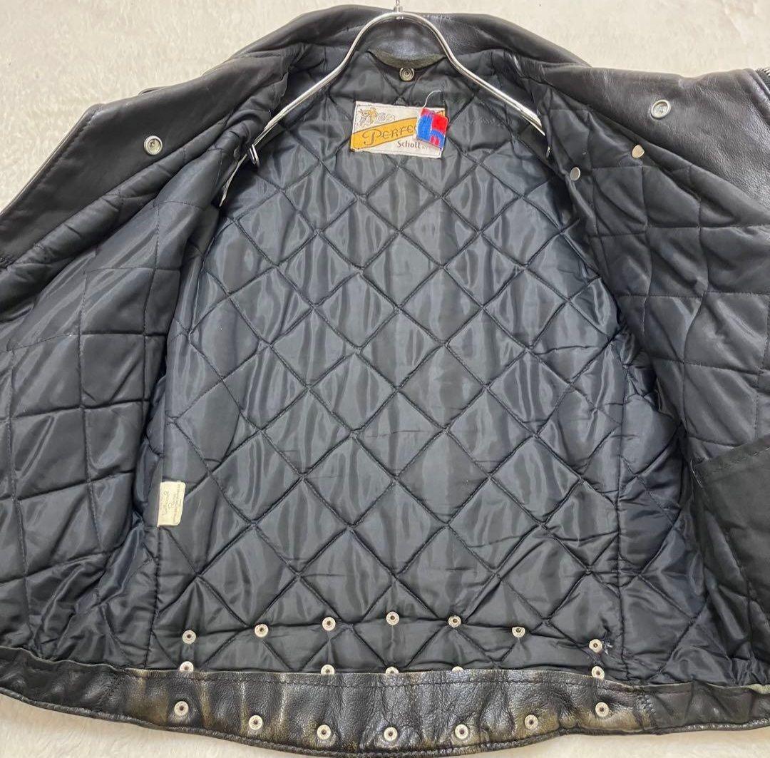 schott　本革ダブルライダース　スタッズ・ワッペン　稀少38サイズ