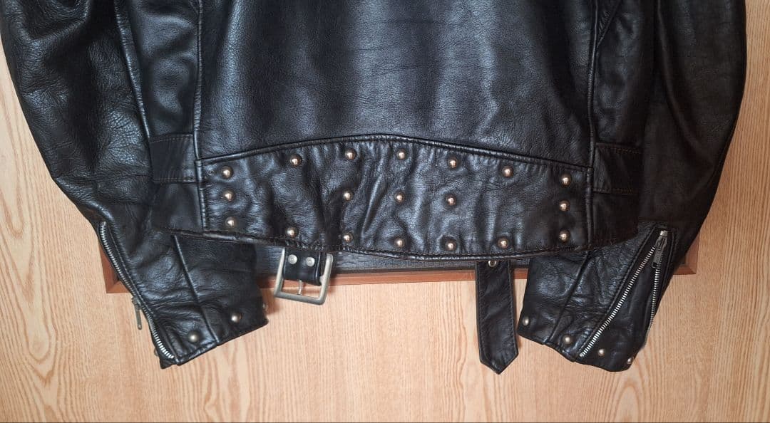 schott　本革ダブルライダース　スタッズ・ワッペン　稀少38サイズ