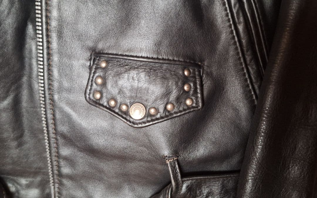 schott　本革ダブルライダース　スタッズ・ワッペン　稀少38サイズ