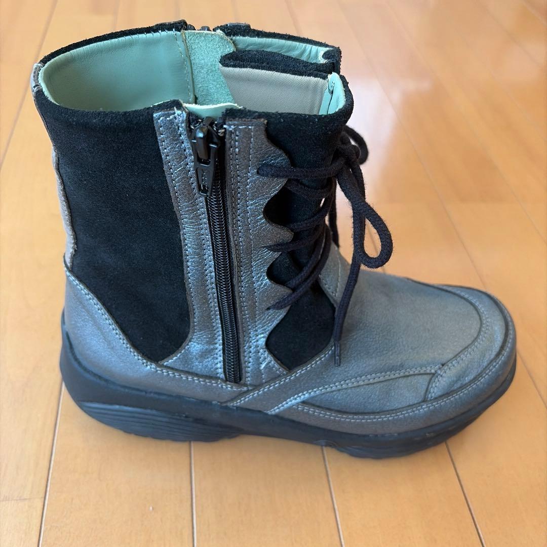 のさかストレッチウォーカー38 カジュアルブーツ グレー スエード