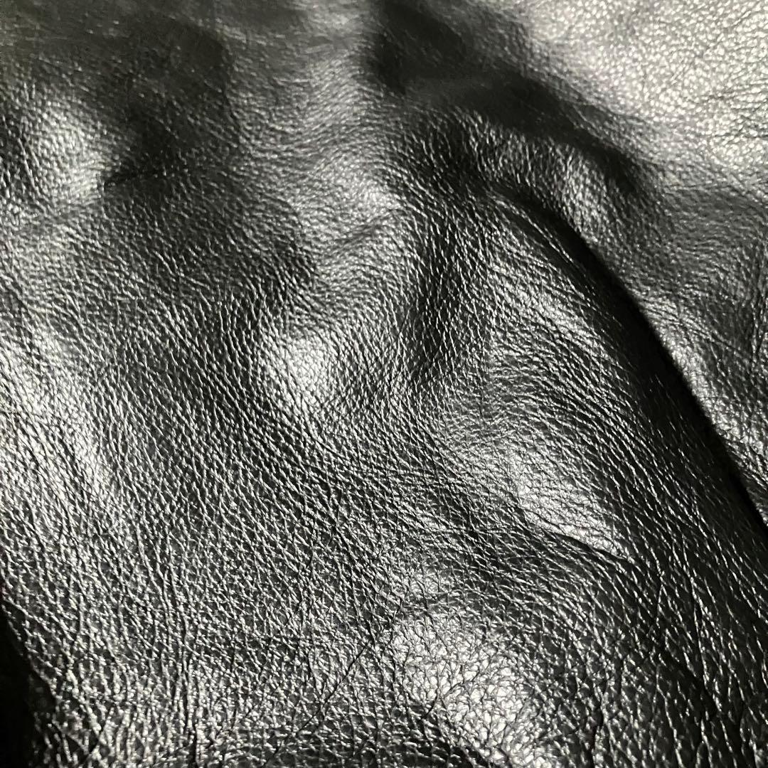 90sKETAカナダ製本革レザージャケットフライト短丈黒型押しロゴブラック