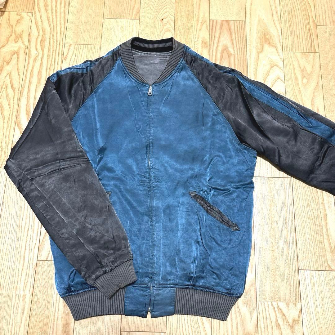 ヨ*ー様 【美品 早い者勝ちです】BLUE/BLUE スカジャン 虎　（リバーシ