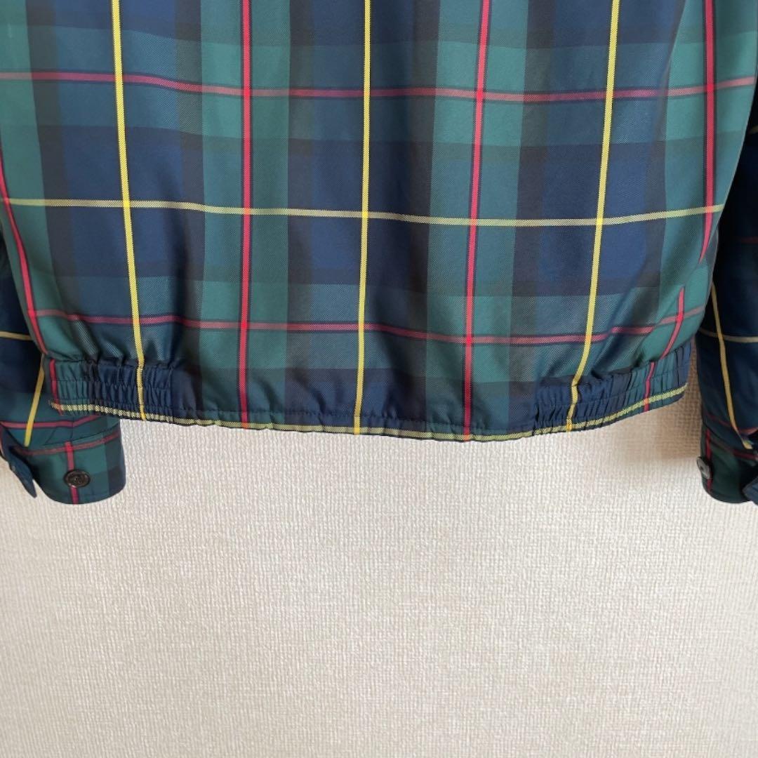 美品✨ ラルフローレン チェック ハリントン ダウンジャケット グリーン M