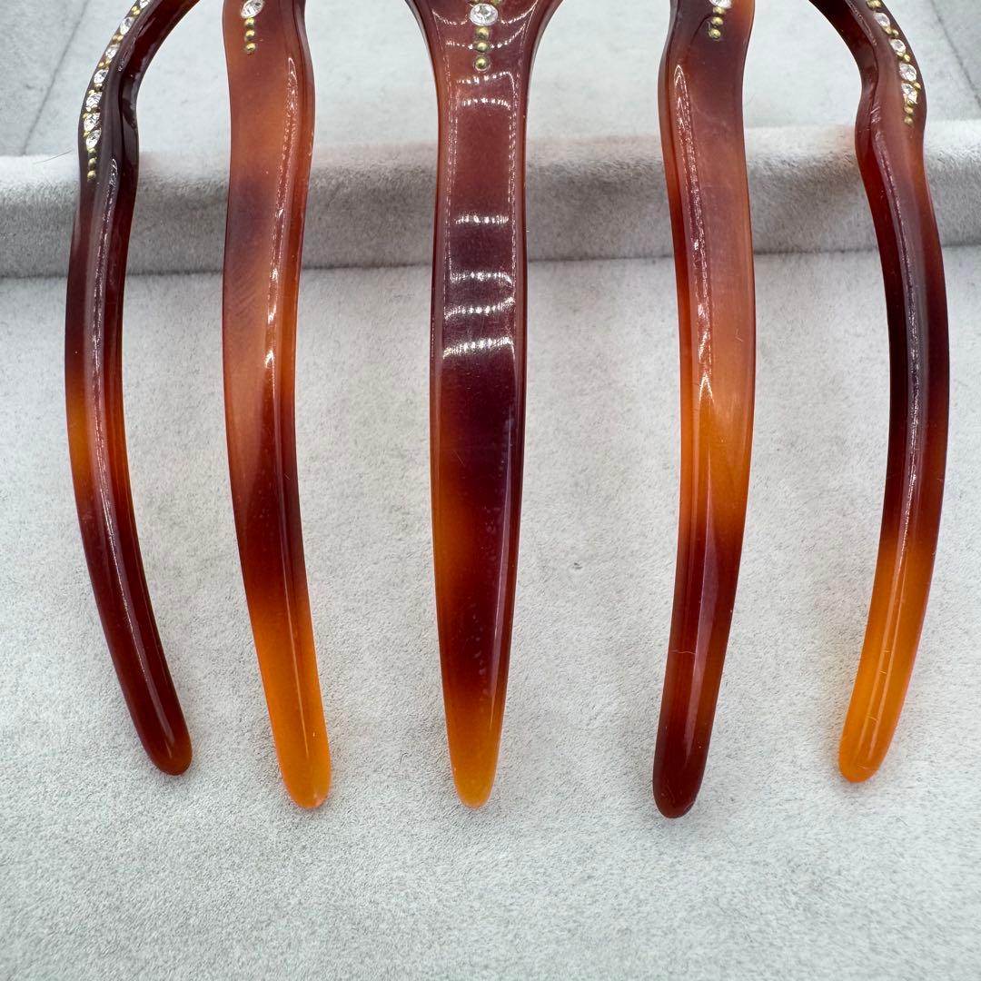 【人気】Alexandre de Paris ヘアコーム　ストーン　ブラウン