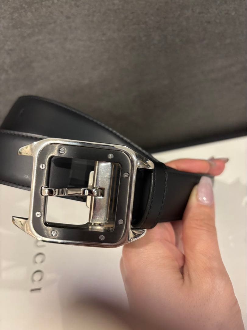 カルティエ　サントス　レザーベルト 黒　102㎝