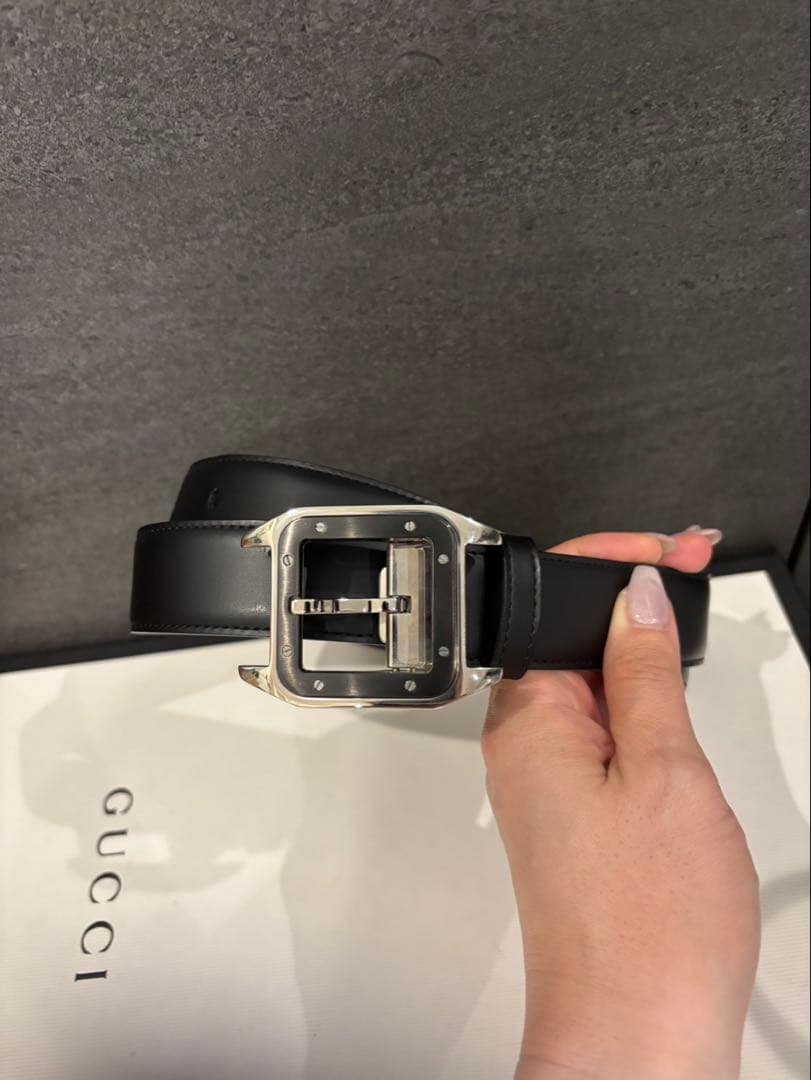 カルティエ　サントス　レザーベルト 黒　102㎝