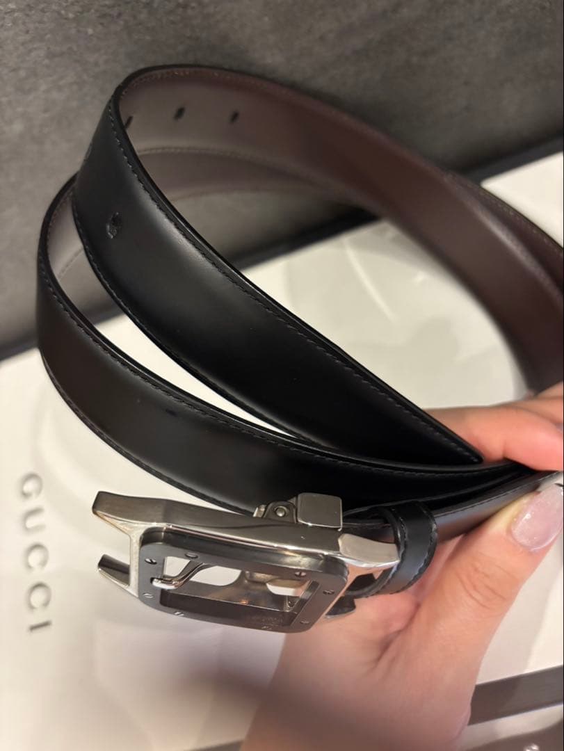 カルティエ　サントス　レザーベルト 黒　102㎝