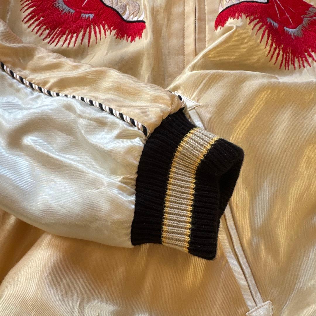 ネイビー ドラゴン刺繍 スカジャン