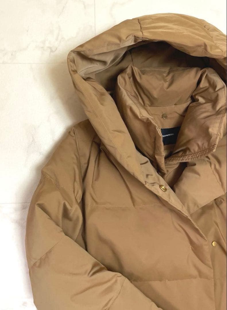 ☆極美品☆フレームワーク 定価49,500円 フードダウンコート ベージュ 40