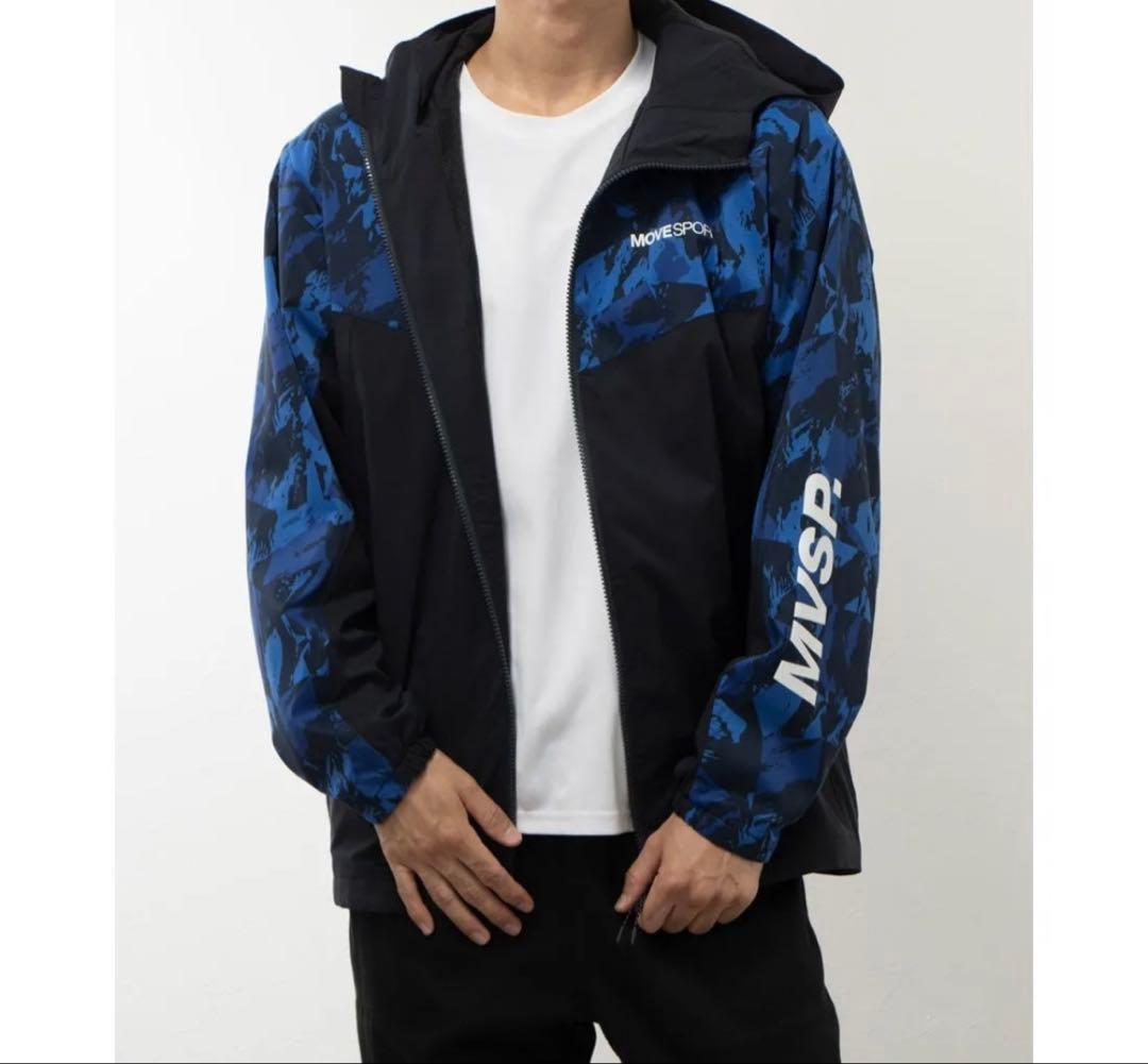 デサント　上下セット　ウインドブレーカー上下　ヒートナビ　総柄　ブルー　M