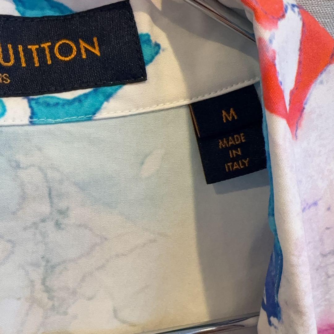 極美品 2021SS ルイヴィトン マルチカラーウォーターカラーシャツ M
