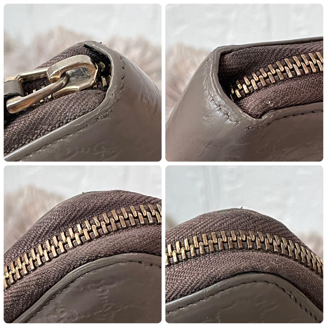 GUCCI マイクロシマ　ラウンドファスナー　グレー　長財布　メンズ　レディース