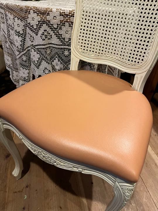 ロココ調 椅子 ② アンティーク 籐 ラタン 白家具 ビンテージ ピンク 姫系