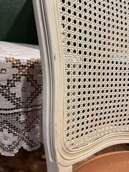 ロココ調 椅子 ② アンティーク 籐 ラタン 白家具 ビンテージ ピンク 姫系