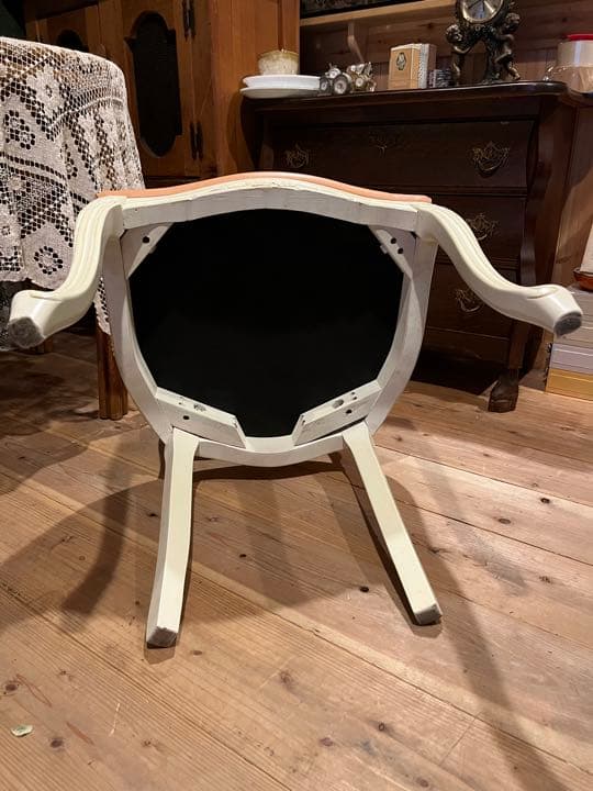 ロココ調 椅子 ② アンティーク 籐 ラタン 白家具 ビンテージ ピンク 姫系