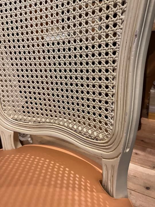 ロココ調 椅子 ② アンティーク 籐 ラタン 白家具 ビンテージ ピンク 姫系