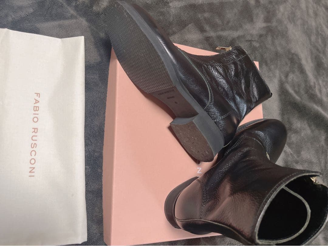 ファビオルスコーニFABIO RUSCONIジップサイドゴアショートブーツレザー