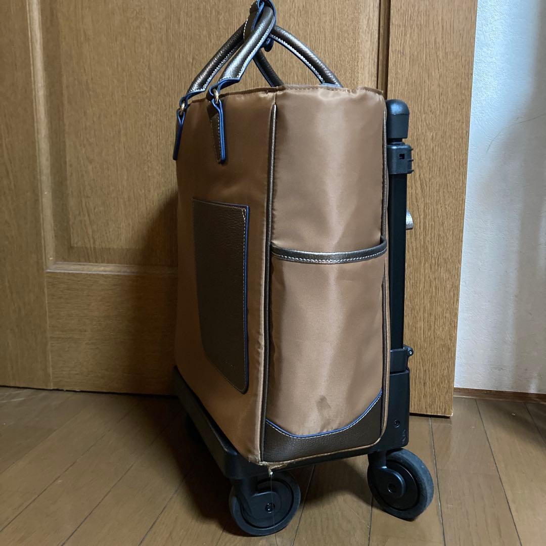 スワニー　ブラウン ナイロン キャリーケース　インナーバッグ付