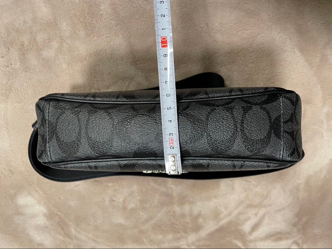 COACH レザー ショルダーバッグ　 グブラック/グレー