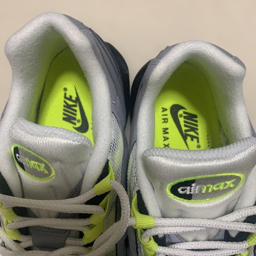 晴天時短時間2回着用　NIKE エアマックス　95 黒　イエローグラデ　25cm