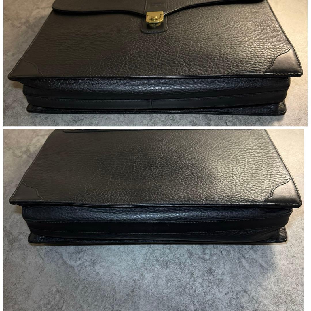 【美品】Burberry's ダレスバッグ　レザー　ビジネス　裏ノバチェック　黒
